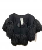 sacaiサカイ）の古着「ファーポンチョ」｜ブラック