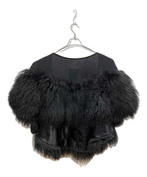 sacai（サカイ）sacai (サカイ) ファーポンチョ ブラック サイズ:2の古着・服飾アイテム
