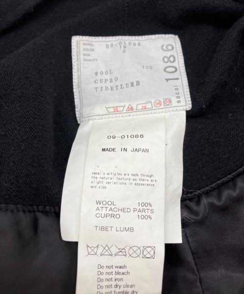 sacai（サカイ）sacai (サカイ) ファーポンチョ ブラック サイズ:2の古着・服飾アイテム