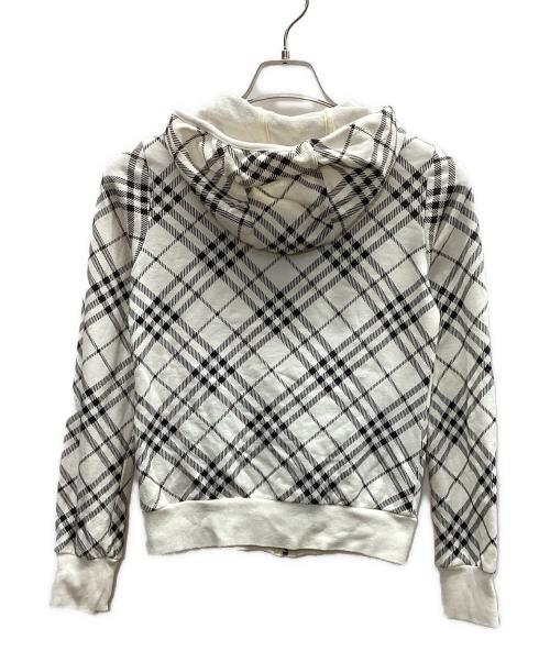 BURBERRY BLUE LABEL（バーバリー ブルー レーベル）BURBERRY BLUE LABEL (バーバリーロンドンブルーレーベル) BURBERRY　ブルーレーベル ジップアップパーカー ホワイト サイズ:38の古着・服飾アイテム
