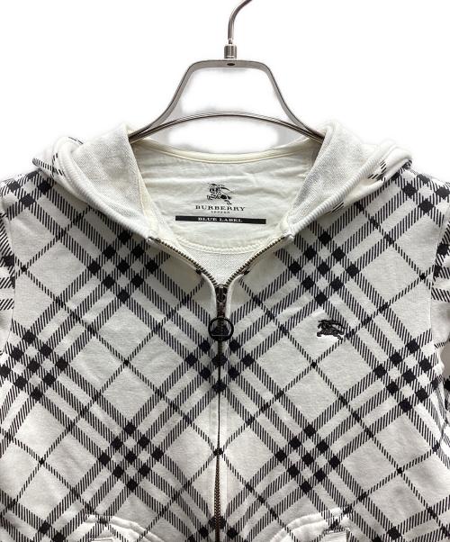 BURBERRY BLUE LABEL（バーバリー ブルー レーベル）BURBERRY BLUE LABEL (バーバリーロンドンブルーレーベル) BURBERRY　ブルーレーベル ジップアップパーカー ホワイト サイズ:38の古着・服飾アイテム