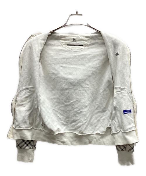 BURBERRY BLUE LABEL（バーバリー ブルー レーベル）BURBERRY BLUE LABEL (バーバリーロンドンブルーレーベル) BURBERRY　ブルーレーベル ジップアップパーカー ホワイト サイズ:38の古着・服飾アイテム