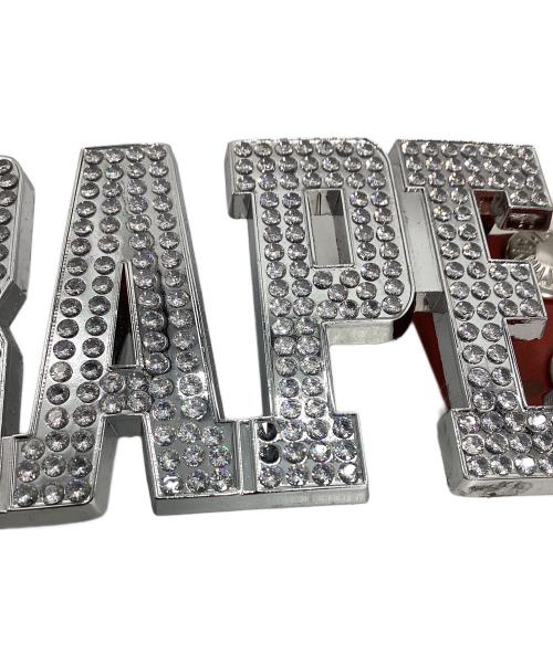 A BATHING APE（ア ベイシング エイプ）A BATHING APE (ア ベイシング エイプ) ロゴバックルレザーベルト レッド サイズ:Mの古着・服飾アイテム