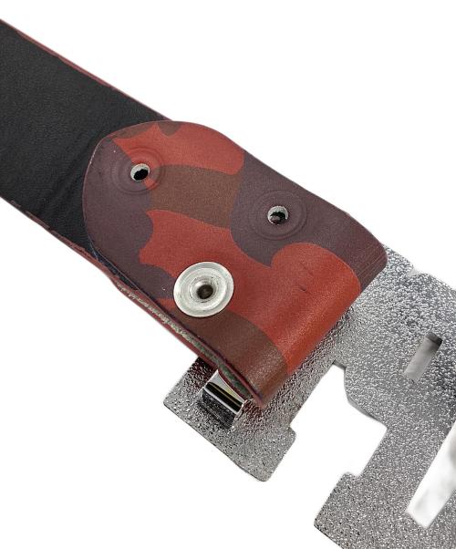 A BATHING APE（ア ベイシング エイプ）A BATHING APE (ア ベイシング エイプ) ロゴバックルレザーベルト レッド サイズ:Mの古着・服飾アイテム