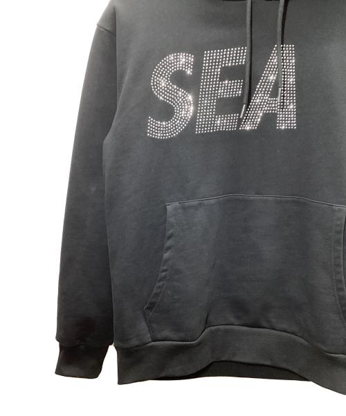 WIND AND SEA（ウィンダンシー）WIND AND SEA (ウィンダンシー) ラインストーンプルオーバーパーカー ブラック サイズ:Lの古着・服飾アイテム