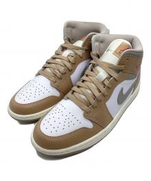 NIKE（ナイキ）の古着「Air Jordan 1 Mid "Hemp" エアジョーダン1 ミッド "ヘンプ"」｜ブラウン×ホワイト