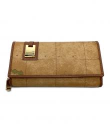 PRIMA CLASSE（プリマクラッセ）の古着「PRIMA CLASSE　W026 6000　長財布　ブラウン系　世界地図柄」