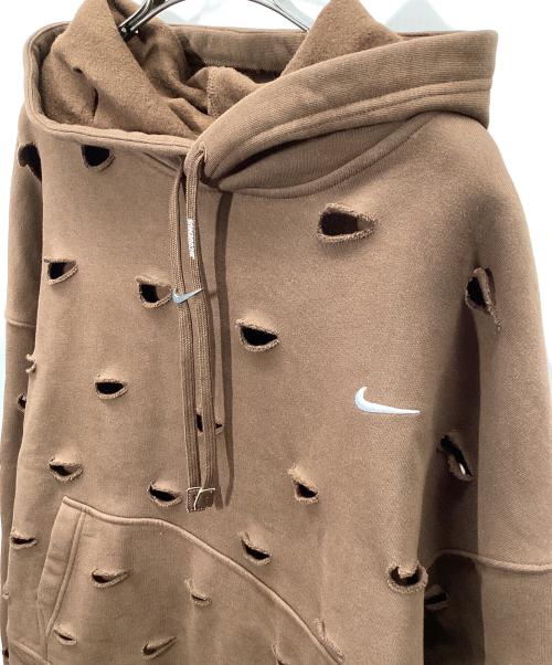 NIKE（ナイキ）NIKE (ナイキ) JACQUEMUS (ジャックムス) Swoosh Hoodie プルオーバーパーカー ブラウン サイズ:XSの古着・服飾アイテム