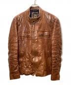 Schottショット）の古着「LEATHER PADDED RIDERS レザーライダースジャケット」｜ブラウン