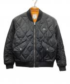 LACOSTE LIVEラコステライブ）の古着「『LACOSTE L!VE』キルティングMA-1」｜ブラック