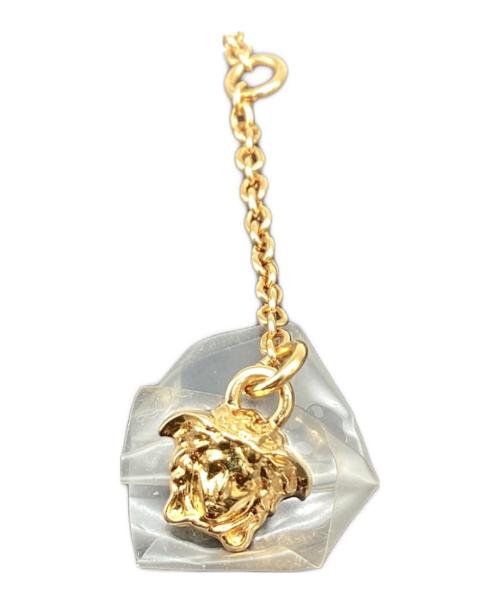 VERSACE（ヴェルサーチェ）VERSACE (ヴェルサーチェ) パルメット ネックレス プレート ゴールド×ブラックの古着・服飾アイテム