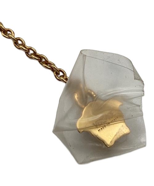 VERSACE（ヴェルサーチェ）VERSACE (ヴェルサーチェ) パルメット ネックレス プレート ゴールド×ブラックの古着・服飾アイテム