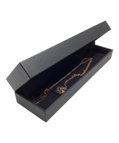 VERSACE（ヴェルサーチェ）VERSACE (ヴェルサーチェ) パルメット ネックレス プレート ゴールド×ブラックの古着・服飾アイテム