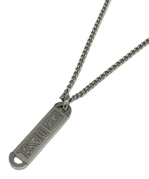 DIESEL（ディーゼル）DIESEL (ディーゼル) ロゴプレートネックレス シルバーの古着・服飾アイテム