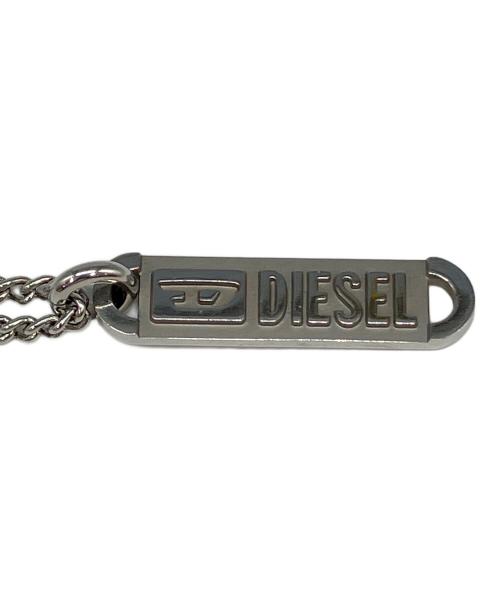 DIESEL（ディーゼル）DIESEL (ディーゼル) ロゴプレートネックレス シルバーの古着・服飾アイテム