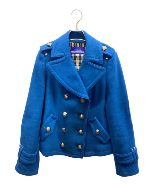 BURBERRY BLUE LABEL（バーバリー ブルー レーベル）BURBERRY BLUE LABEL (バーバリー ブルー レーベル) Pコート ブルー サイズ:38の古着・服飾アイテム