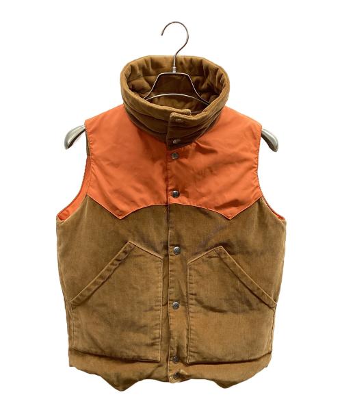 JOHN SEVERSON（ジョン セバーソン）JOHN SEVERSON (ジョン セバーソン) ダウンベスト オレンジ×ブラウン サイズ:Sの古着・服飾アイテム