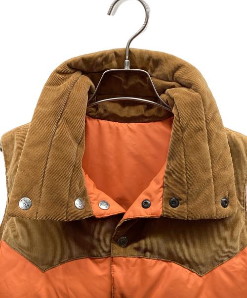 JOHN SEVERSON（ジョン セバーソン）JOHN SEVERSON (ジョン セバーソン) ダウンベスト オレンジ×ブラウン サイズ:Sの古着・服飾アイテム