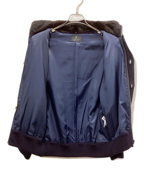 LANVIN（ランバン）LANVIN (ランバン) ニットジャケット パープル サイズ:Mの古着・服飾アイテム