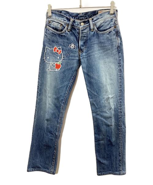EVISU（エヴィス）EVISU (エヴィス) HELLO KITTY (ハローキティ) デニムパンツ インディゴ サイズ:W26の古着・服飾アイテム
