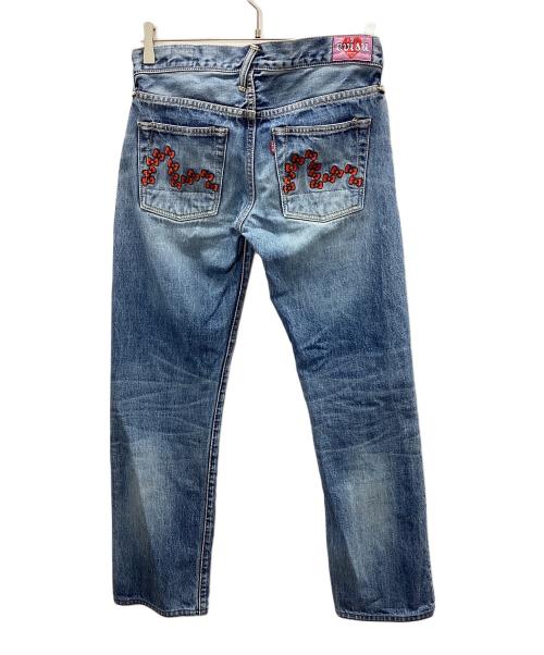 EVISU（エヴィス）EVISU (エヴィス) HELLO KITTY (ハローキティ) デニムパンツ インディゴ サイズ:W26の古着・服飾アイテム