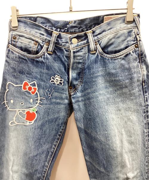 EVISU（エヴィス）EVISU (エヴィス) HELLO KITTY (ハローキティ) デニムパンツ インディゴ サイズ:W26の古着・服飾アイテム
