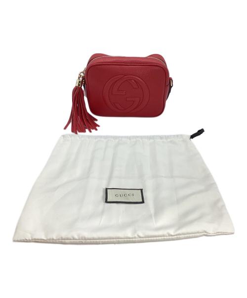 GUCCI（グッチ）GUCCI (グッチ) GUCCI　ソーホー レザー スモール ディスコバッグ レッドの古着・服飾アイテム