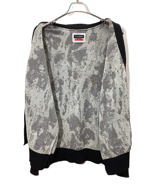 MAISON SPECIAL（メゾンスペシャル）MAISON SPECIAL (メゾンスペシャル) アブストラクトブリスタージャガードプライムオーバーVネックニットカーディガン ホワイト×ブラック サイズ:2の古着・服飾アイテム