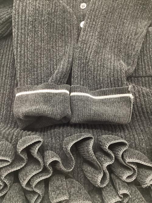 MAISON SPECIAL（メゾンスペシャル）MAISON SPECIAL (メゾンスペシャル) Ruffled Hem Chenille Knit Tops/ラッフルヘムモールニットトップス ブラック サイズ:freeの古着・服飾アイテム