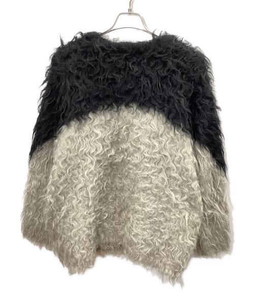 CLANE（クラネ）CLANE (クラネ) BI COLOR SHAGGY KNIT CARDIGAN ベージュ×ブラック サイズ:1の古着・服飾アイテム