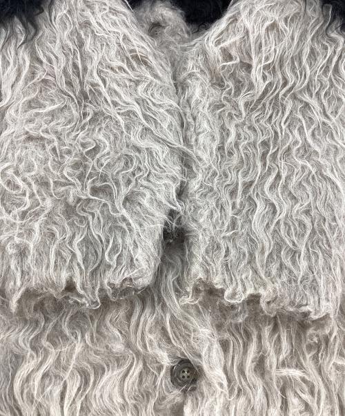 CLANE（クラネ）CLANE (クラネ) BI COLOR SHAGGY KNIT CARDIGAN ベージュ×ブラック サイズ:1の古着・服飾アイテム