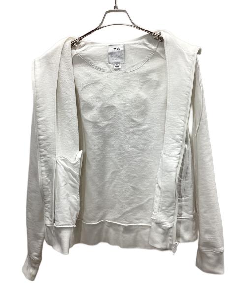 Y-3（ワイスリー）Y-3 (ワイスリー) ジップパーカー ホワイト サイズ:Mの古着・服飾アイテム