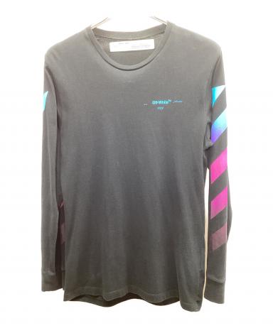 中古・古着通販】OFFWHITE (オフホワイト) 長袖Tシャツ ブラック