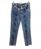 JOHN LAWRENCE SULLIVANジョン ローレンス サリバン）の古着「JOHN LAWRENCE SULLIVAN BLEACHED DENIM ZIPPED PANTS 」｜インディゴ