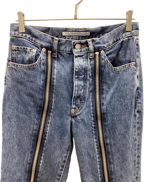 JOHN LAWRENCE SULLIVAN（ジョン ローレンス サリバン）JOHN LAWRENCE SULLIVAN (ジョン ローレンス サリバン) JOHN LAWRENCE SULLIVAN BLEACHED DENIM ZIPPED PANTS  インディゴ サイズ:46の古着・服飾アイテム