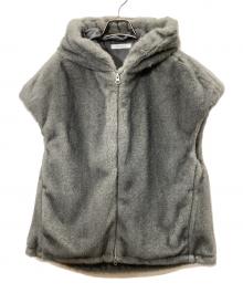 SIMPLICITE（シンプリシテ）の古着「フード付きミンク調ファーベスト」｜グレー