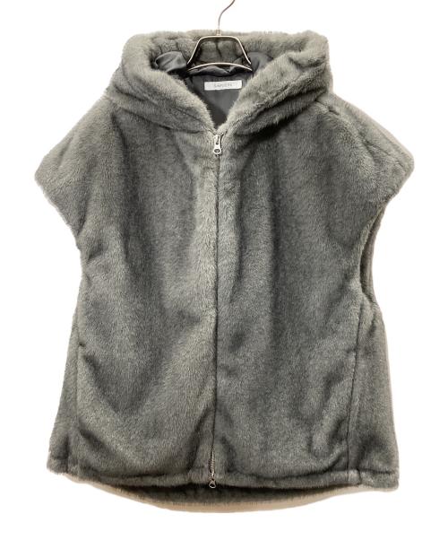 SIMPLICITE（シンプリシテ）simplicite (シンプリシテ) フード付きミンク調ファーベスト グレー サイズ:freeの古着・服飾アイテム