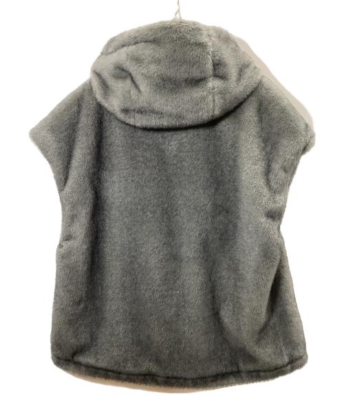 SIMPLICITE（シンプリシテ）simplicite (シンプリシテ) フード付きミンク調ファーベスト グレー サイズ:freeの古着・服飾アイテム