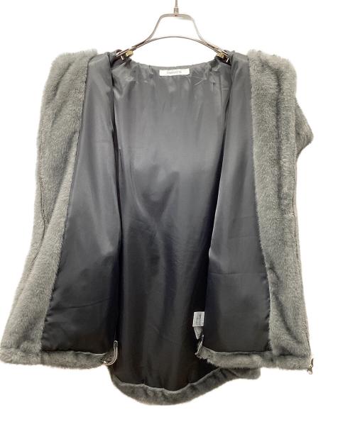 SIMPLICITE（シンプリシテ）simplicite (シンプリシテ) フード付きミンク調ファーベスト グレー サイズ:freeの古着・服飾アイテム