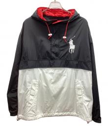 POLO RALPH LAUREN（ポロ・ラルフローレン）の古着「アノラックパーカー」｜ブラック×ホワイト