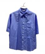 AURALEEオーラリー）の古着「Suvin High Count Cloth Stripe Half Sleeve Shirt」｜ブルー