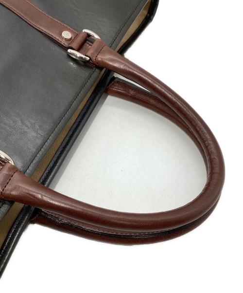 cocomeister（ココマイスター）COCOMEISTER (ココマイスター) ビジネストートバッグ ブラック×ブラウンの古着・服飾アイテム