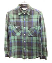 FIVE BROTHER（ファイブブラザー）の古着「長袖シャツ」｜グリーン×ブルー
