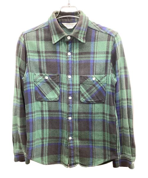 FIVE BROTHER（ファイブブラザー）FIVE BROTHER (ファイブブラザー) 長袖シャツ グリーン×ブルー サイズ:Sの古着・服飾アイテム