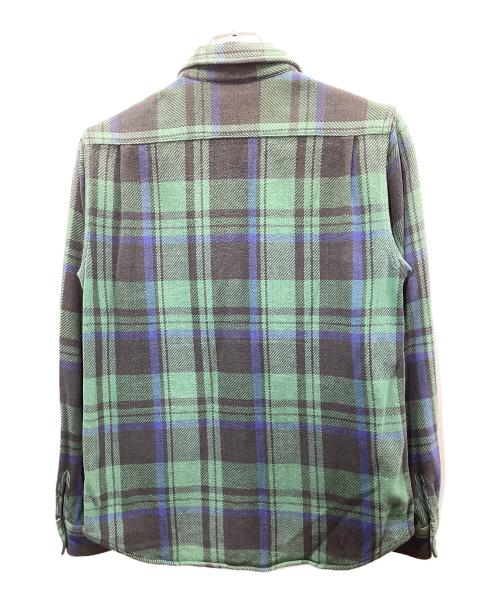 FIVE BROTHER（ファイブブラザー）FIVE BROTHER (ファイブブラザー) 長袖シャツ グリーン×ブルー サイズ:Sの古着・服飾アイテム