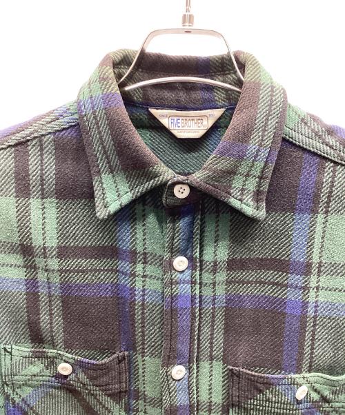FIVE BROTHER（ファイブブラザー）FIVE BROTHER (ファイブブラザー) 長袖シャツ グリーン×ブルー サイズ:Sの古着・服飾アイテム