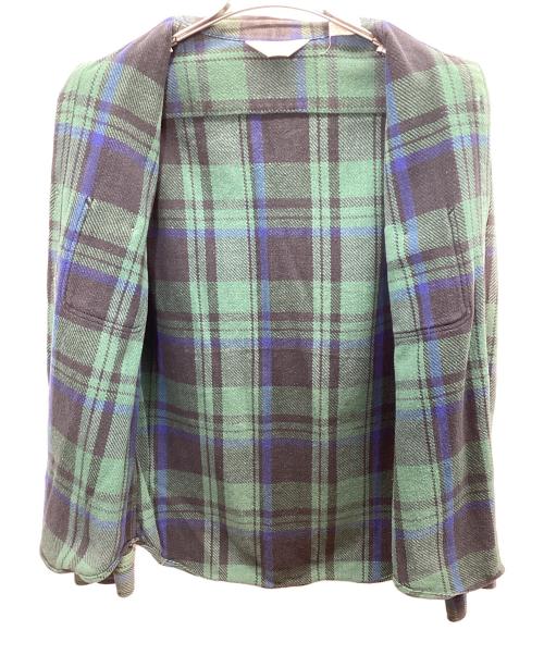 FIVE BROTHER（ファイブブラザー）FIVE BROTHER (ファイブブラザー) 長袖シャツ グリーン×ブルー サイズ:Sの古着・服飾アイテム