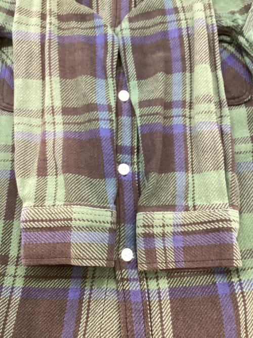 FIVE BROTHER（ファイブブラザー）FIVE BROTHER (ファイブブラザー) 長袖シャツ グリーン×ブルー サイズ:Sの古着・服飾アイテム