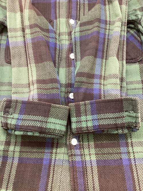 FIVE BROTHER（ファイブブラザー）FIVE BROTHER (ファイブブラザー) 長袖シャツ グリーン×ブルー サイズ:Sの古着・服飾アイテム