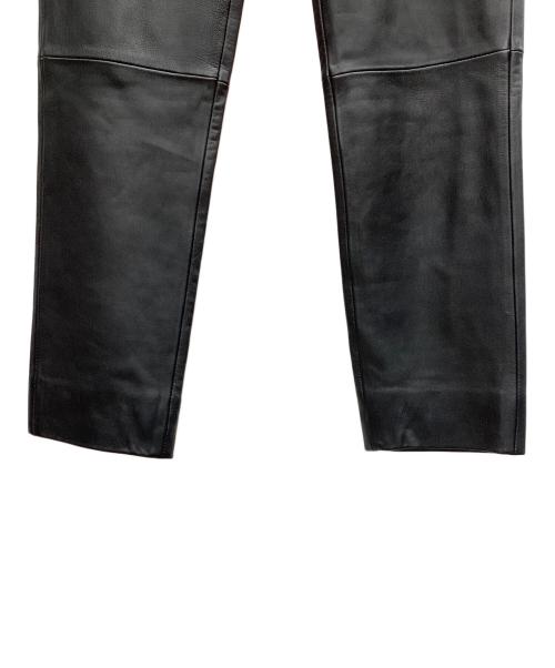 jonnlynx（ジョンリンクス）jonnlynx (ジョンリンクス) ジョンリンクス シープレザー ストレート パンツ ブラック サイズ:Mの古着・服飾アイテム